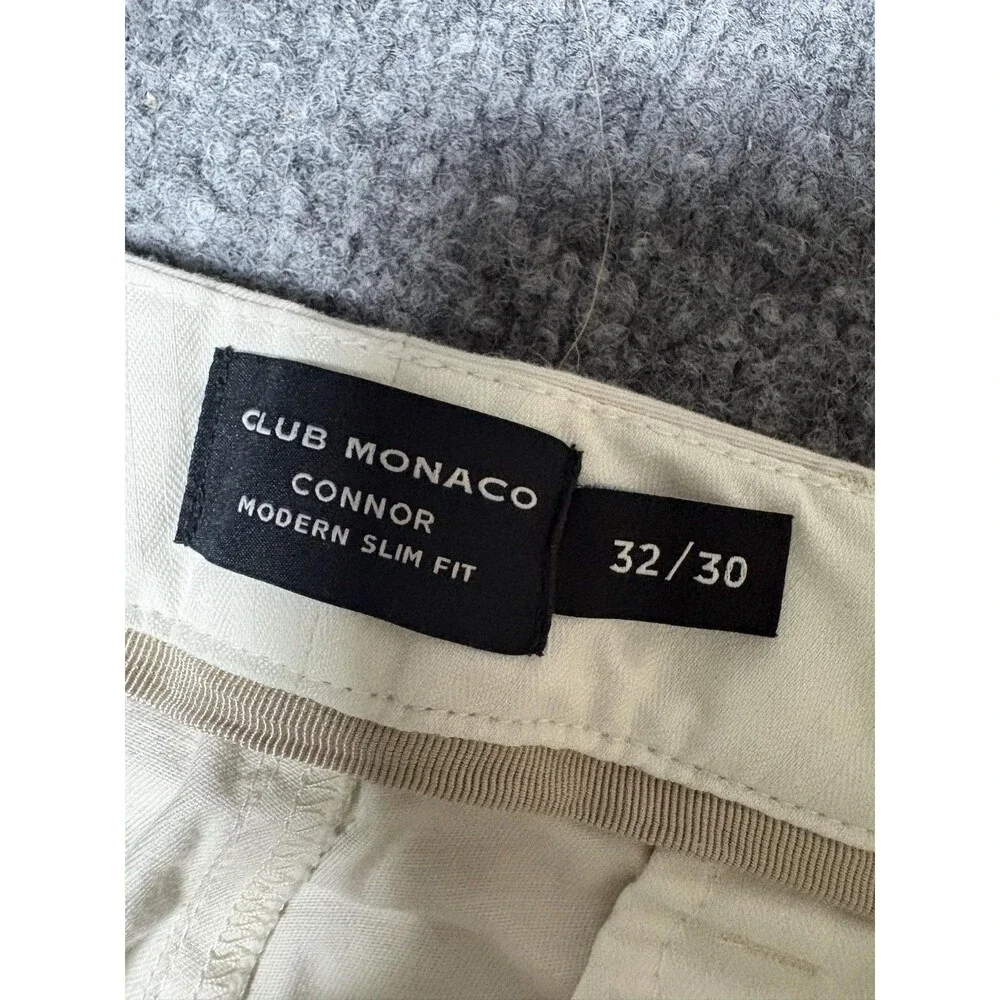 Club Monaco Chino Pants Mens 33x30 Beige Connor Modern Slim Fit Stretch Casual